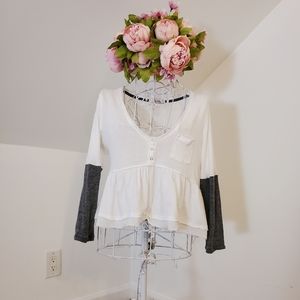 Free People White and grey two toned XS